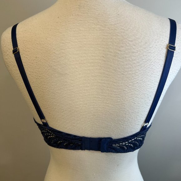 NWOT‎ NATORI Feathers Contour Plunge Bra in Blue Green/Ink (32D) - Picture 6 of 10